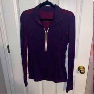 Lululemon Quarter Zip Striped Pullover
